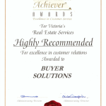 Australian Achiever Awards - Highly Recommended - Buyer Solutions Scores 96.29% for Customer Satisfaction