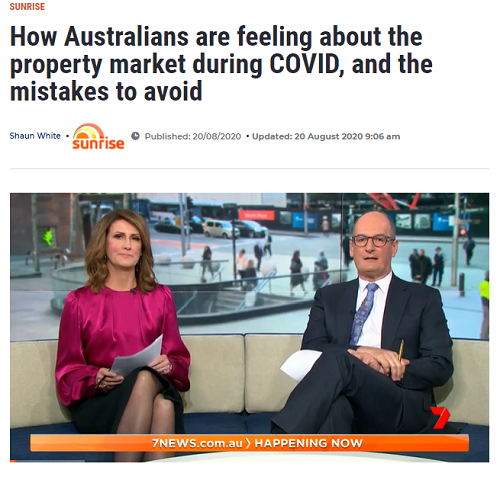 Channel 7 Sunrise Discusses the COVID-19 Real Estate Property Dilemma